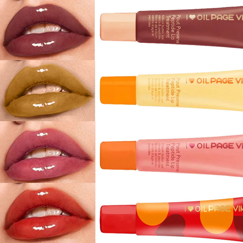 Hydrating Peptide Lip Gloss Transparent Lip Tinted Protection Oil Hydrating,Lip Balm Lip Plumping Moisturizing Lip Glaze Makeup