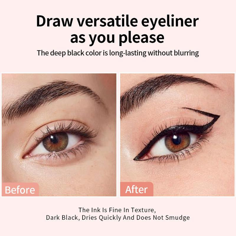 Rotating Double-Ended Eyeliner Pen, Long Lastingrotating Eyeliner Stamp Pen, Eye Makeup Tool Forwomen & Girls, Professional Daily Makeupaccessories,Cosmetic.