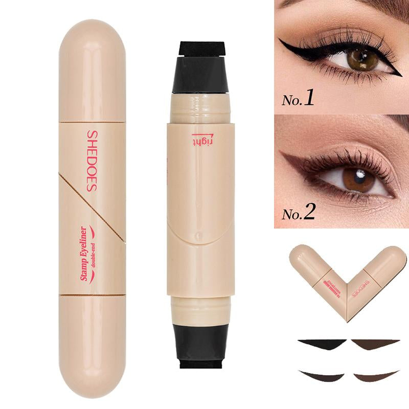 Rotating Double-Ended Eyeliner Pen, Long Lastingrotating Eyeliner Stamp Pen, Eye Makeup Tool Forwomen & Girls, Professional Daily Makeupaccessories,Cosmetic.