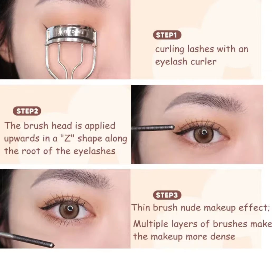 Judydoll Waterproof Mascara Lash Lengthening Curling Thick Mascara Non-Smudg Natural Quick Dry Long Lasting Eye Makeup Cosmetics